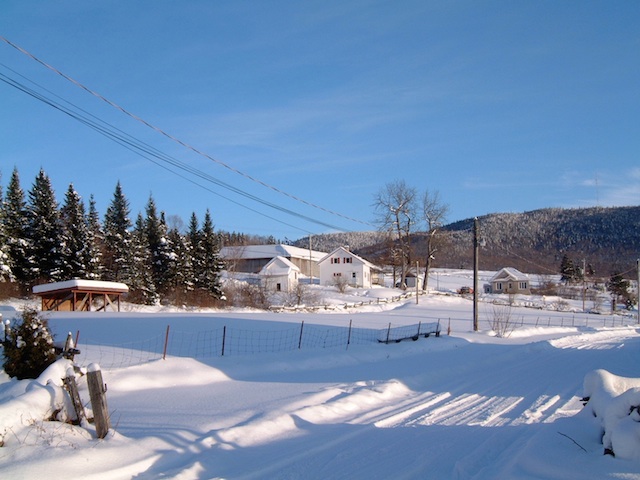 L'arrière de la maison l'hiver