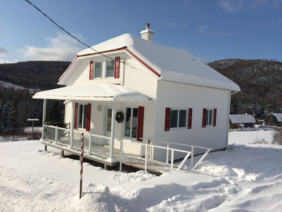 The front of the house in winter